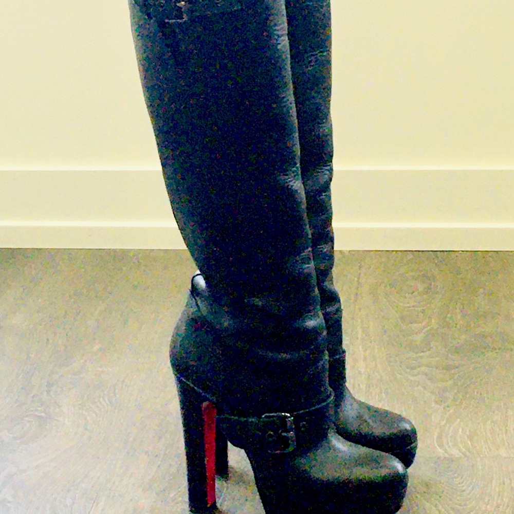 Christian Louboutin black platform boots size 35.5